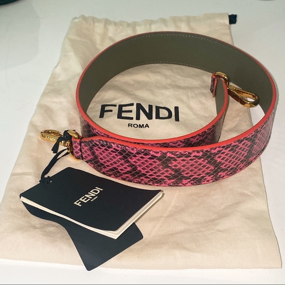 FENDI Pink Python Bag Strap - Picture 4 of 4
